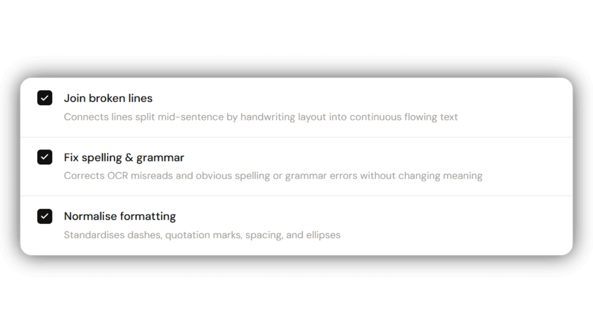 Intelligent text cleanup