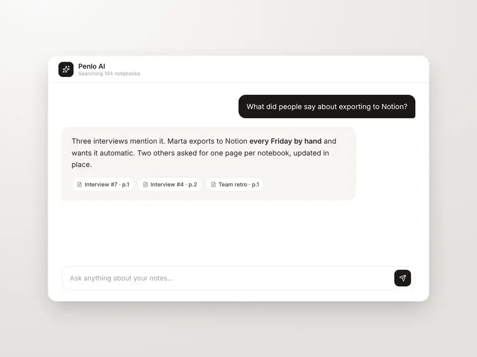 Asking AI questions about your handwritten notes