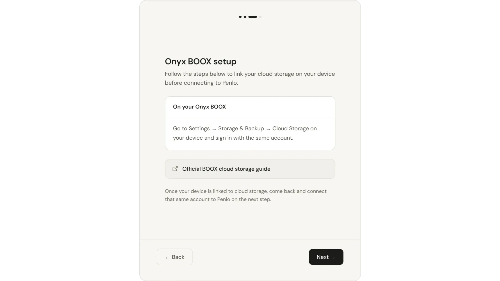Onyx BOOX setup instructions in Penlo