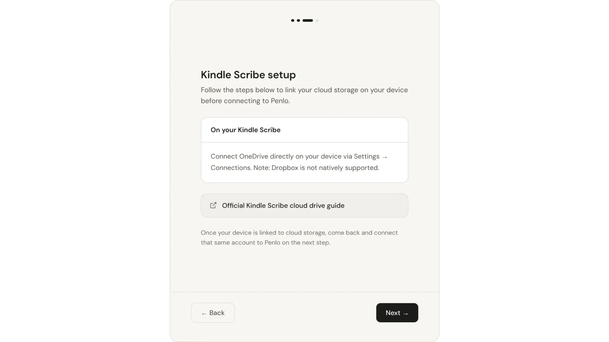 Penlo's Kindle Scribe setup step