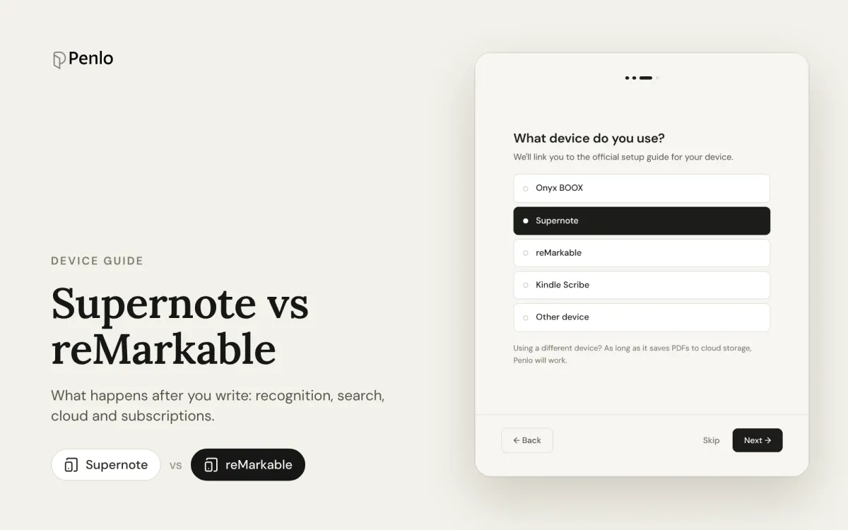 Supernote vs reMarkable for note-taking: what happens after you write