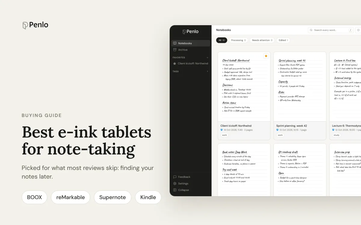 The best e-ink tablets for note-taking in 2026, if you want to find your notes later
