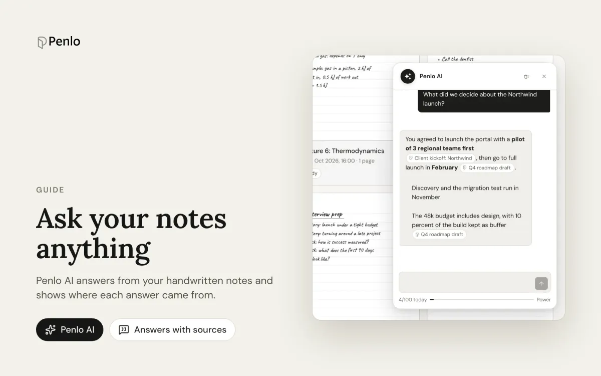 Ask your notes anything with Penlo AI