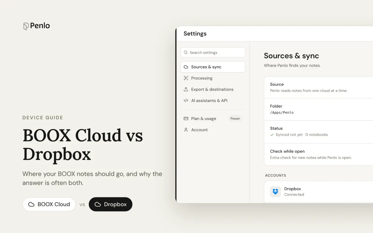 BOOX Cloud vs Dropbox: where should your BOOX notes go?