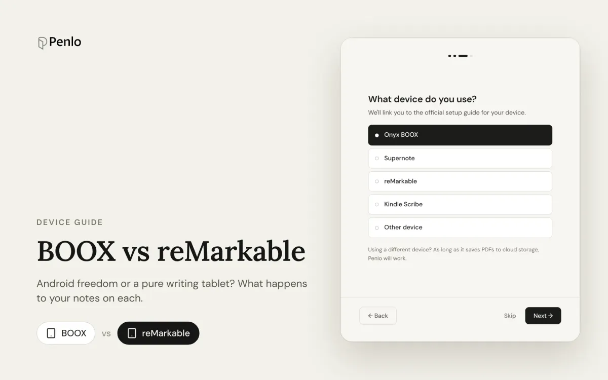 BOOX vs reMarkable for note-taking: Android freedom or a pure writing tablet?