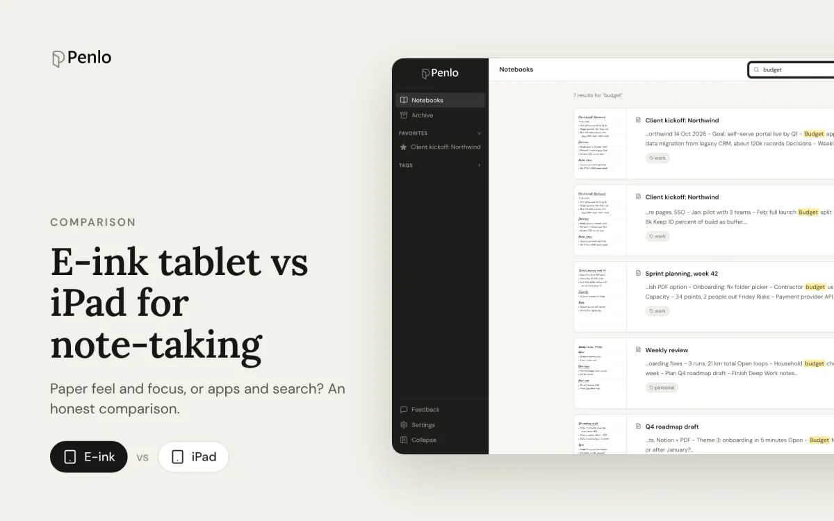E-ink tablet vs iPad for note-taking: an honest comparison