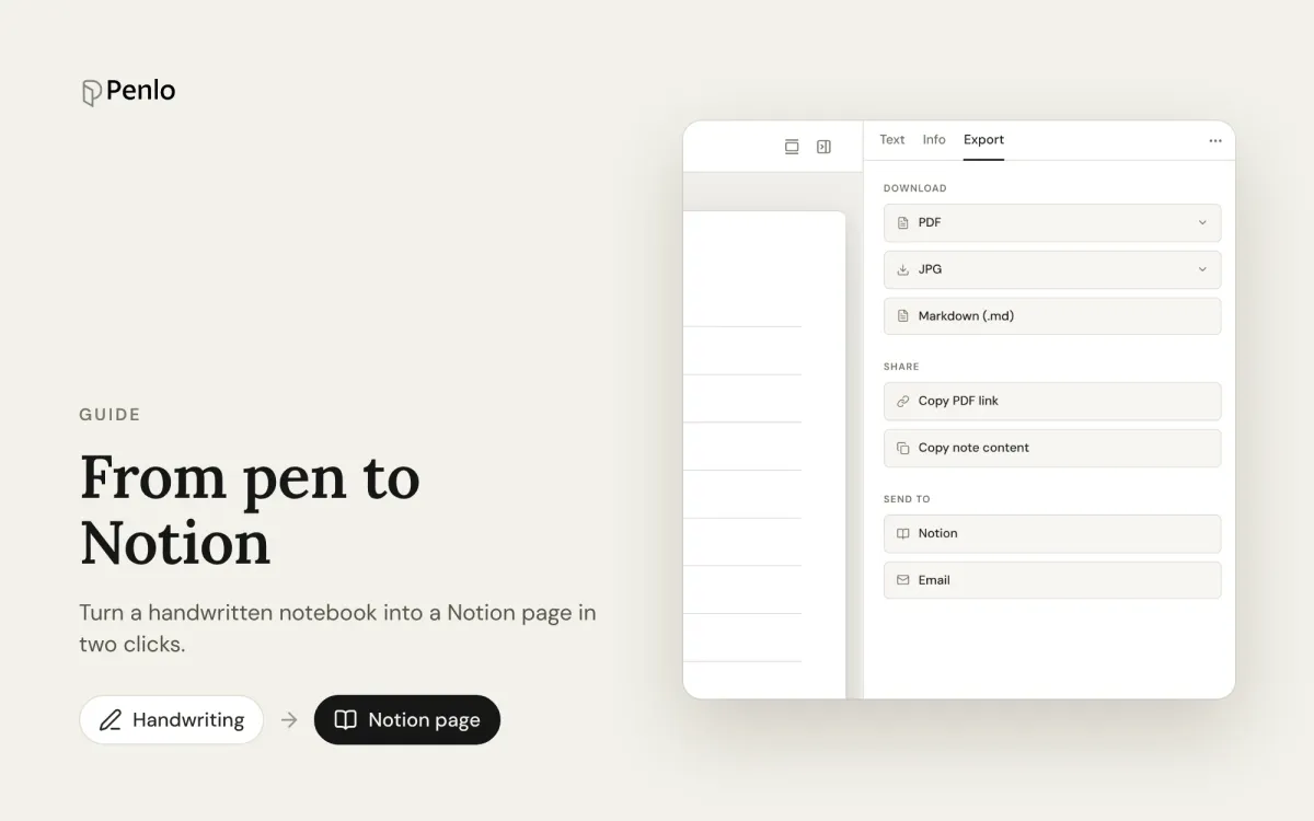 From pen to Notion: send your handwritten notes to Notion