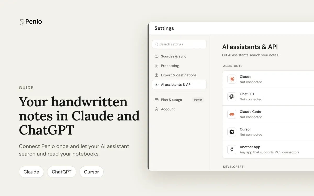 Use your handwritten notes in Claude and ChatGPT