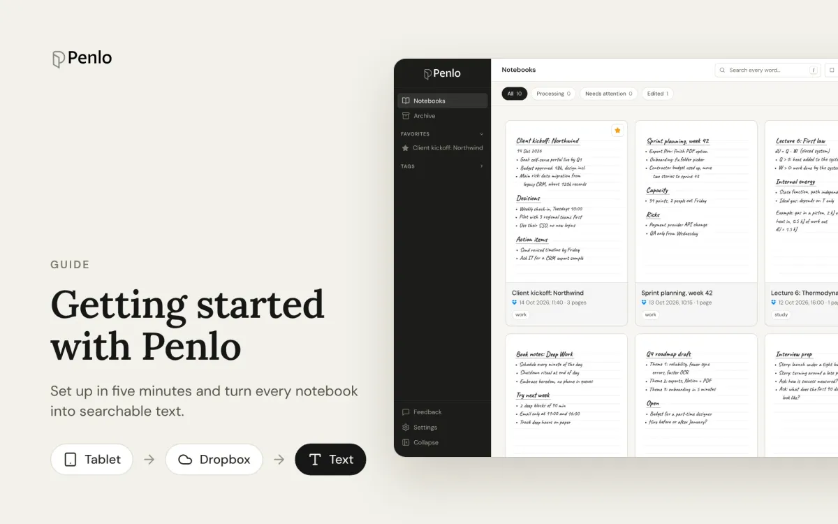 Getting started with Penlo: set up in five minutes